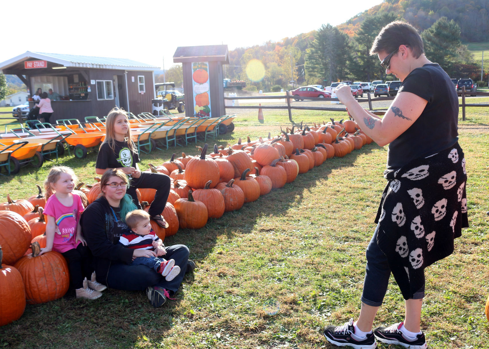 Salamanca family tradition: A photo at Pumpkinville